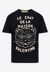 Valentino Chat De La Maison Printed T-shirt Black 7V3MG16PB329RA_Black_29845501