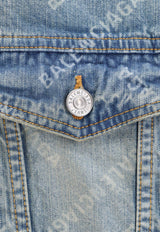 Balenciaga Diagonal Logo Washed Denim Jacket Blue 773616TPW53_4868_Blue_29845951