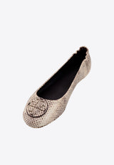 Tory Burch Minnie Travel Python Print Leather Ballet Flats Beige 155382_250_Beige_29847622