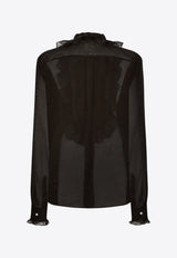Dolce & Gabbana Organza Ruffles Long-Sleeved Shirt Black F5S10TFU1BU_N0000_Black_29845214