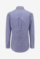 Polo Ralph Lauren Embroidered Logo Striped Shirt Blue 710928254_008_Blue_29846446
