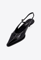 Miu Miu 35 Studded Leather Slingback Pumps Black 5I308E069_F057Z_Black_29850693
