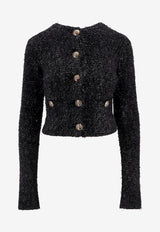 Balenciaga Knitted Tweed Cropped Cardigan Black 793604T3328_1000_Black_29843253