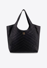 PINKO Quilted Leather Tote Bag Black 104536A2AO_Z99Q_Black_29848513