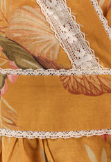 Zimmermann Ascension Frill Floral Mini Dress Mustard 3245DSS253MTDPFL_Mustard Palm Floral_29842239
