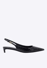 Dolce & Gabbana Mun 30 Croc-Embossed Leather Slingback Pumps Black CG0804A5491_8B956_Black_29843073