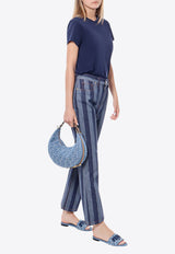 Fendi Logo Patch Striped Flared Jeans Blue FLP837AS8J_F0QB0_Blue_29853187