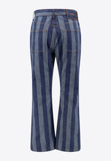 Fendi Logo Patch Striped Flared Jeans Blue FLP837AS8J_F0QB0_Blue_29853187