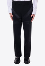 Ferragamo Straight-Leg Tailored Wool Pants Black 143161761170_NERO_Black_29843891