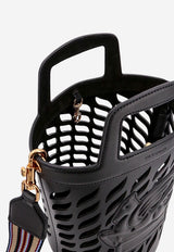 Etro Pegaso Perforated Leather Bucket Bag Black 1P0782211_0001_Black_29840128