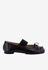 MM6 Maison Margiela Leather Ballet Flats with Bow Black S59WZ0099P3628T8013_Black_29843385