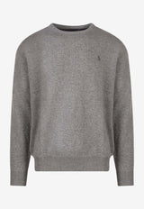 Polo Ralph Lauren Logo-Embroidered Crewneck Sweater 710876714_007_Grey_29848471