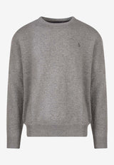 Polo Ralph Lauren Logo-Embroidered Crewneck Sweater 710876714_007_Grey_29848471