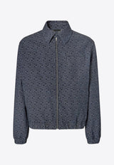 Fendi FF Jacquard Zip-Up Denim Jacket Blue FW1324AUX4F0BUZ_Blue_29851203