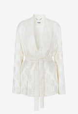 Fendi Jacquard Silk Belted Jacket White FJ7626AQ3G_F08QQ_White_29850399
