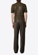 Fendi Monogram Knit Polo T-shirt Green FZC162ASGO_F0GZ4_Green_29853863