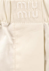 Miu Miu Logo Embroidered Shorts Beige SP9429SOOO10RG_F0304_Beige_29850867