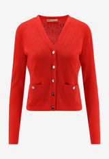 Tory Burch T-Monogram Jacquard Cardigan Red 171709603_Blazing red_29841373