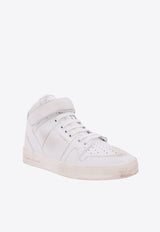 Saint Laurent Leather High-Top Sneakers with Logo 75731700N00_9030_White_29852034