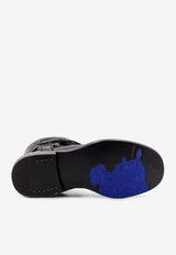 Burberry Leather Ankle Boots with Buckled-Strap Black 8101287_A1189_Black_29847401