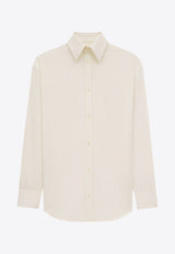 Saint Laurent Long-Sleeved Shirt with Embroidered-Monogram 832339Y1J61_9601_White_30553019