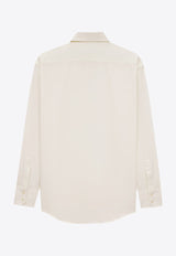 Saint Laurent Long-Sleeved Shirt with Embroidered-Monogram 832339Y1J61_9601_White_30553019