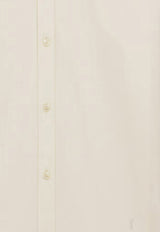 Saint Laurent Long-Sleeved Shirt with Embroidered-Monogram 832339Y1J61_9601_White_30553019