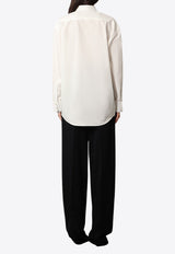 Saint Laurent Long-Sleeved Shirt with Embroidered-Monogram 832339Y1J61_9601_White_30553019