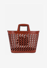 Etro Pegaso Perforated Leather Top Handle Bag Brown 1P0532211_0101_Brown_29846036