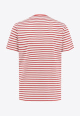 Golden Goose DB Logo Embroidered Striped T-shirt Red GMP02168P001880_11458_Red_29857322
