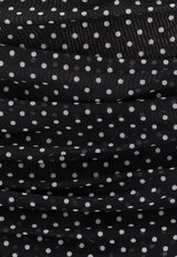Dolce & Gabbana Polka Dot Draped Midi Dress Black F6JIYTFSRP1_HN56W_Black_29845333
