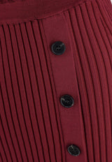 Self-Portrait Viscose Long-Sleeved Midi Dress Burgundy PF25080MBUBURGUNDY_Purple_29844328