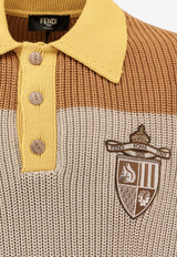 Fendi Club Crest Rib-Knit Polo T-shirt Beige FZC370AU7S_F1RWW_Beige_29850679