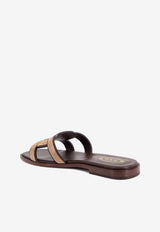 Tod's Logo Suede Flat Sandals Beige XXW70K0GU70RE0_S812_Beige_30897484