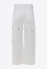 Off-White 90's Logo Patch Cargo Jeans White OMYA183S24DEN001_0202_White_29844487