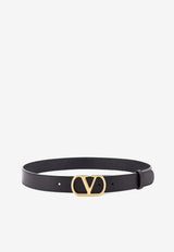 Valentino VLogo Signature Belt in Shiny Calfskin Black 7W2T0SM3IYR0NO_Black_29842430