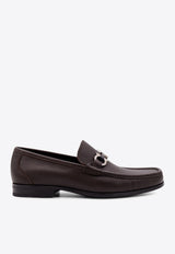 Ferragamo Gancini Grained Leather Loafers Brown 029392642847_MARRONE_Brown_29841643