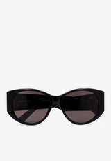 Balenciaga BB Logo Nano Oval Sunglasses Gray 832110T0039_1000_Black_29842689