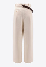 PINKO Logo Embroidered Wide-Leg Jeans Beige 105071A2JP_C21_Beige_29842530