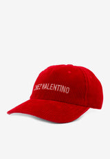 Valentino Chez Logo Corduroy Baseball Cap Red 7Y2HDA41TQJRHM_ROSSO/BURRO_29840454