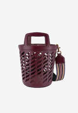 Etro Pegaso Perforated Leather Bucket Bag Bordeaux 1P0782211_0400_Brown_29839370
