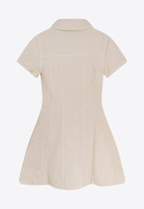 Self-Portrait Collared Denim Mini Dress Cream PF25811SCCREAM_White_29842339