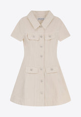 Self-Portrait Collared Denim Mini Dress Cream PF25811SCCREAM_White_29842339