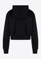 Versace Logo Print Cropped Hooded Sweatshirt Black 10090601A06603_1B000_Black_29841965