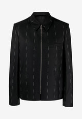 Givenchy Logo Jacquard Zip-Up Jacket Black BM30DZ14UW_001_Black_29846297