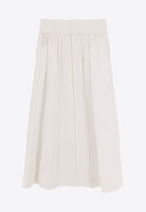 Tory Burch Flared Button-Up Midi Skirt White 161691100_White_29844600