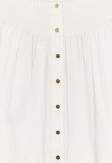 Tory Burch Flared Button-Up Midi Skirt White 161691100_White_29844600