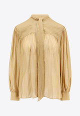 Chloè Silk Blouse with Frontal-Bow Beige C24AHT7001_736_Beige_29847052