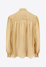 Chloè Silk Blouse with Frontal-Bow Beige C24AHT7001_736_Beige_29847052