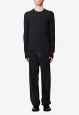 Dolce & Gabbana Ribbed Knit Wool Blend Sweater Gray GXX64TJFMDZ_S8292_Grey_29845120